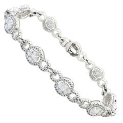 4.00 Carats Diamonds Gold Halo Tennis Bracelet