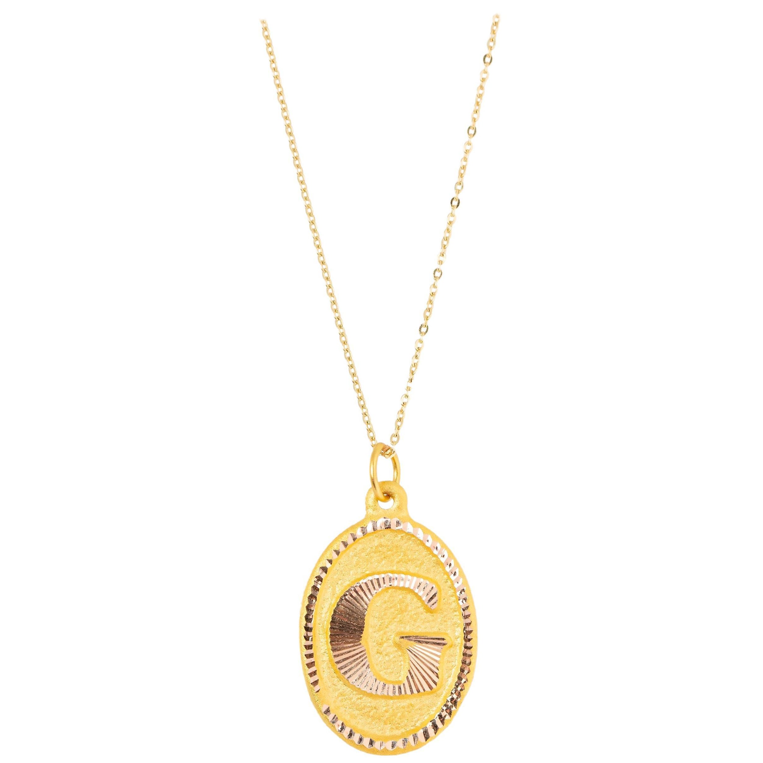 14k Gold Necklaces, Letter Necklace Models, Letter G Gold Necklace-Gift Necklace