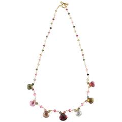 Beautiful Suite of Handmade Tourmaline Necklace & Amethyst and Garnet Earrings 6