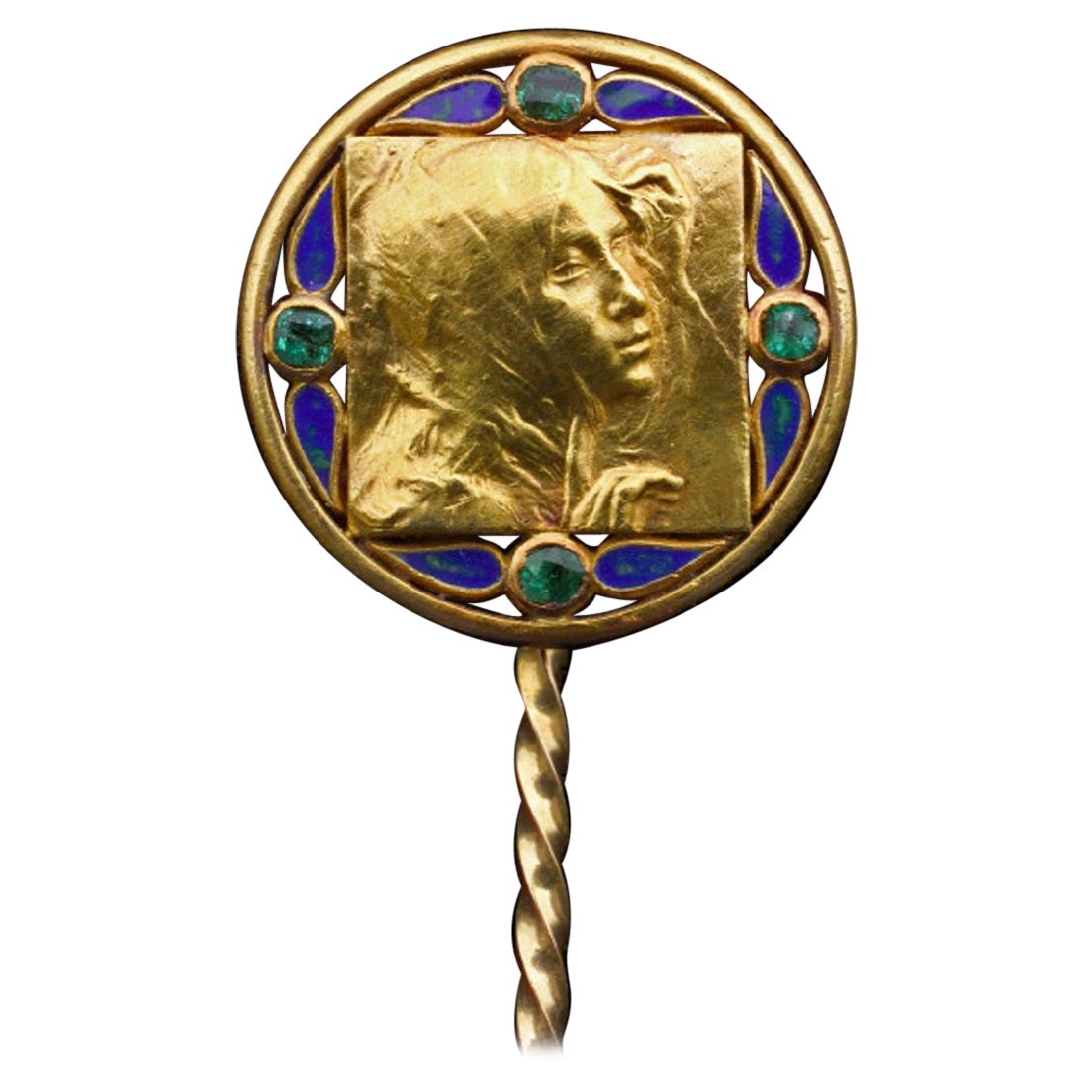 Art Nouveau Stick Pin by the Sculptor Jean Auguste Dampt, circa 1898 For Sale