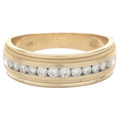 14 Karat Yellow Gold Channel Set Diamond Band