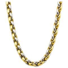 Custom Fancy Link Two Color Gold Necklace 12