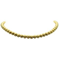 1950s Florentine Finish Gold Bead Necklace