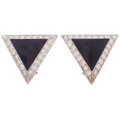 Onyx Diamond Gold Earrings Onyx Diamond Gold Earrings