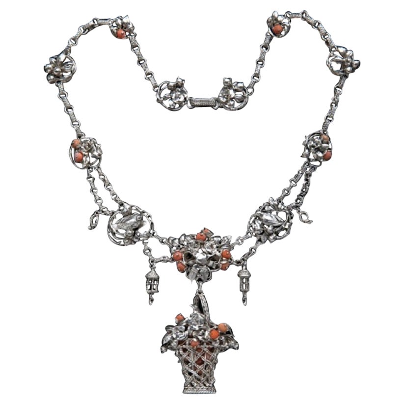 Garden Paradise Arts and Crafts Necklace by Alice Scott, circa 1910