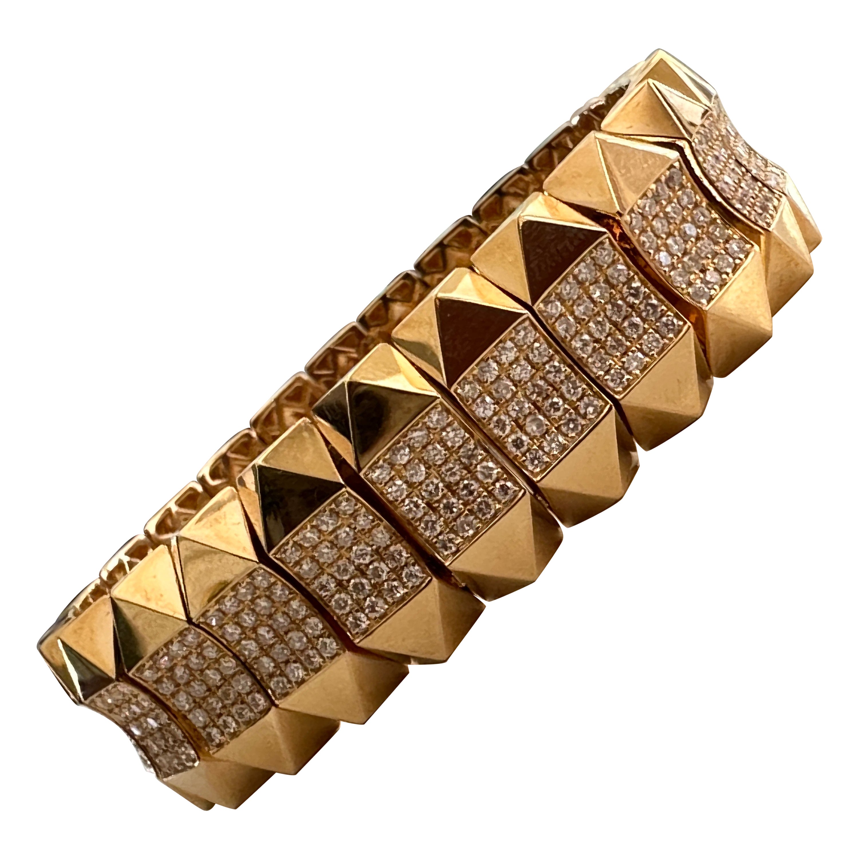 Estate Diamond and Gold Link Bracelet