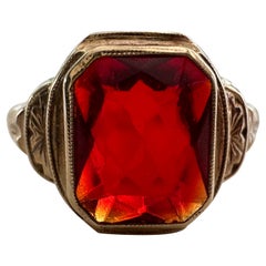Midcentury Synthetic Ruby Ring
