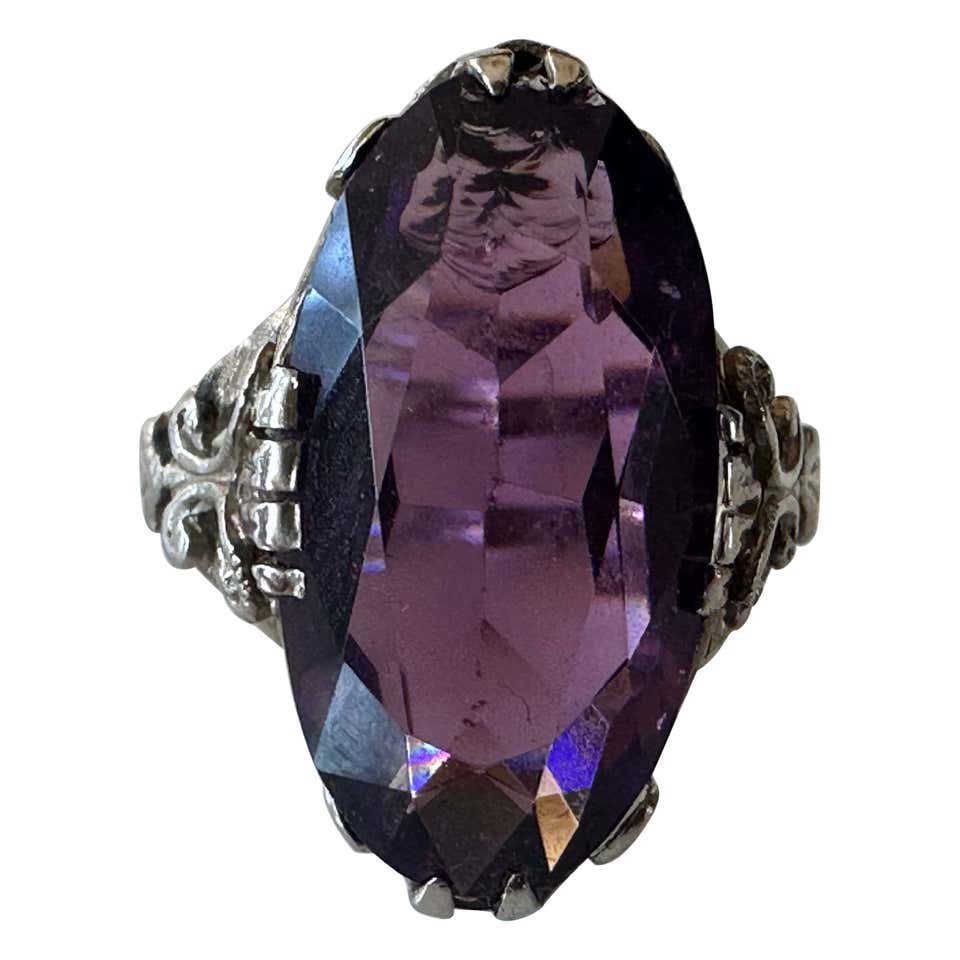 Midcentury Natural Lapus Lazuli Oval Cabochon Cocktail Ring For Sale at ...