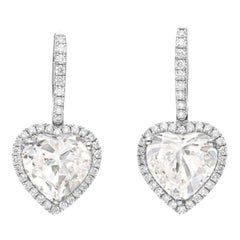 GIA Certified 9.06 Carat Heart Shape Diamond Studs Perfect MATCH