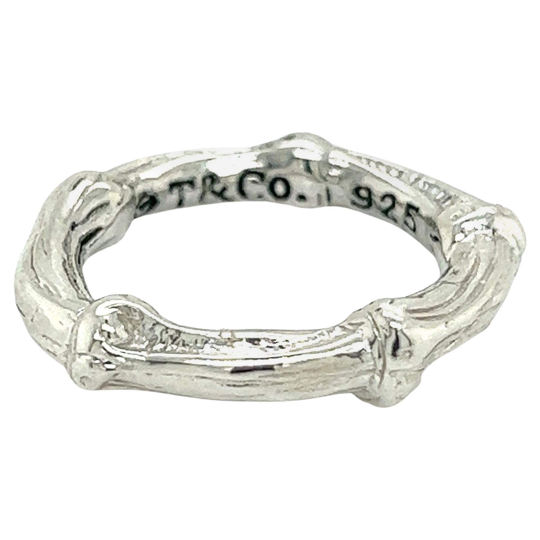 Tiffany & Co Estate Bamboo Ring 5,5 argent sterling