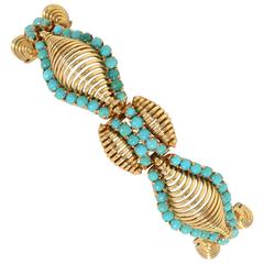 Modernist Turquoise Gold Bracelet 6