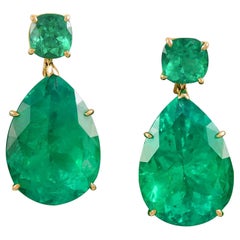 Spectra Fine Jewelry, pendants d'oreilles en émeraude colombienne certifiée C. Dunaigre