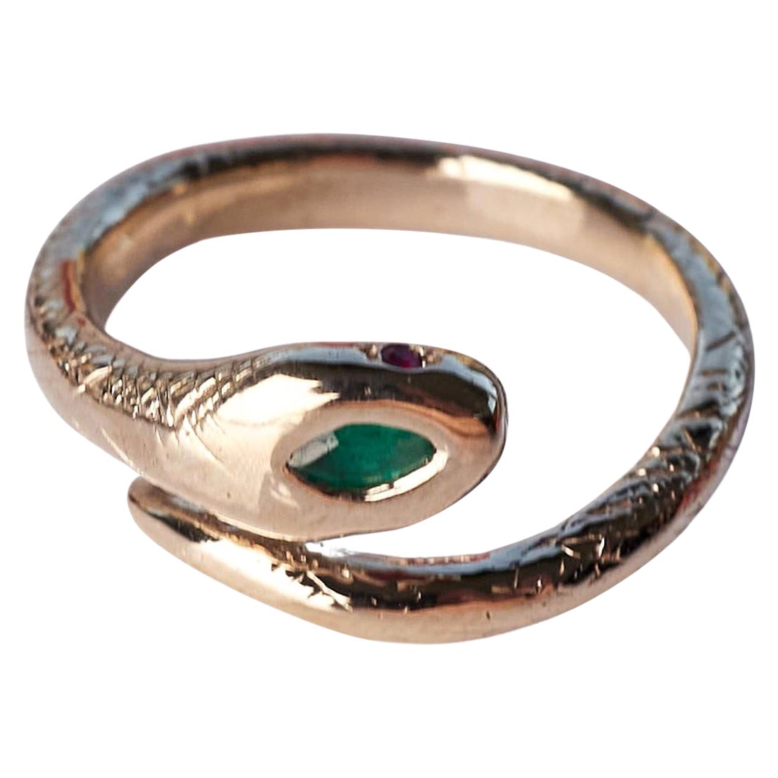 Victorian Style Gold Ring Marquis Emerald