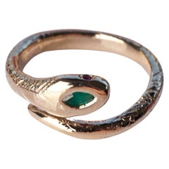 Victorian Style Gold Ring Marquis Emerald