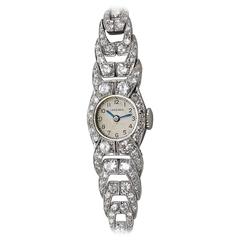 Vintage Longines Ladies Platinum Diamond Wristwatch