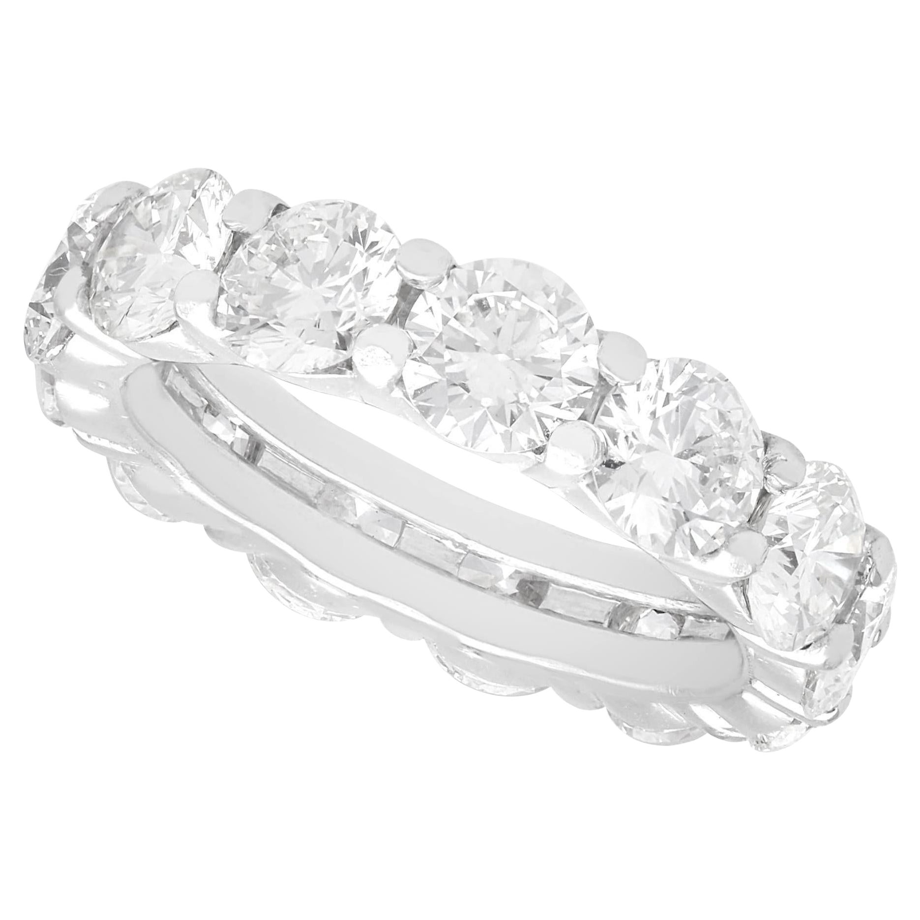 Vintage 5.46 Carat Diamond and White Gold Full Eternity / Bridal Ring