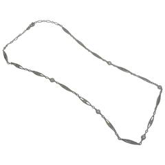 Edwardian 0.50 Carats Diamonds Platinum Filigree Necklace