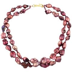 Irridescent Baroque Pearl Necklace