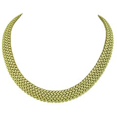 Vintage 14k Yellow Gold Weave Necklace