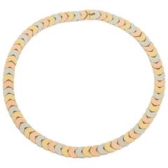 Van Cleef & Arpels France Tricolor Gold Choker Necklace