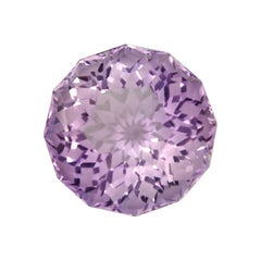 Custom Cut, 15.10 Carats Natural Purple Amethyst Round Bolivia
