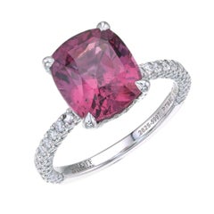 Orloff of Denmark, 4.32 Carat, Mahenge Spinel Diamond Engagement Ring