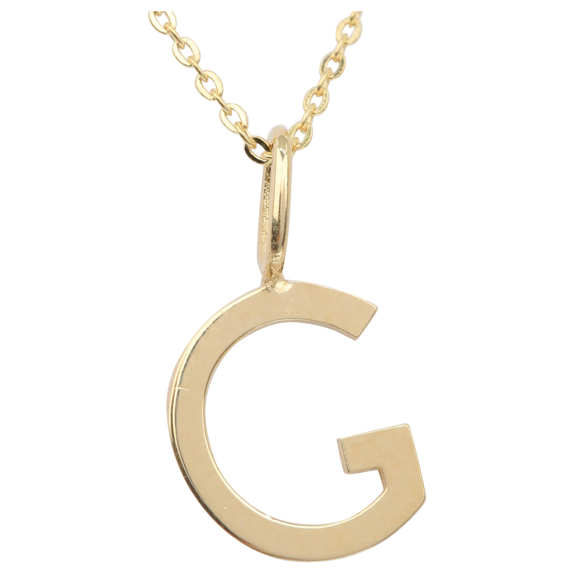 14k Gold Necklaces, Letter Necklace Models, Letter G Gold Necklace-Gift Necklace For Sale