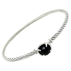 David Yurman Authentic Estate Black Onyx Petite Chantelaine Bracelet M Sil