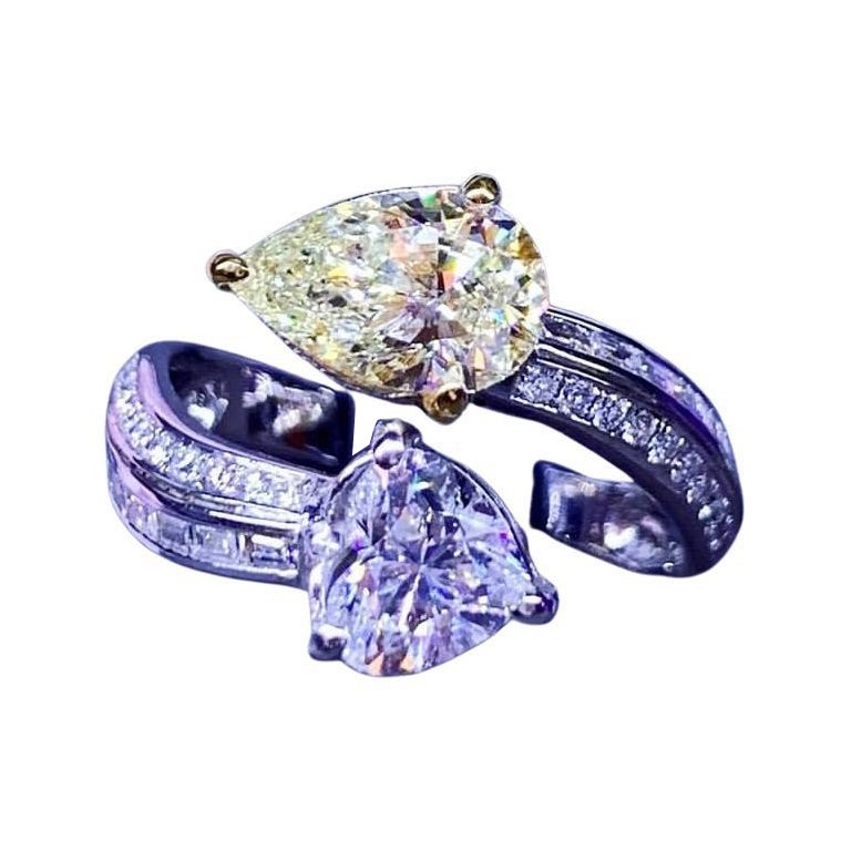 Certificato GIA di 2,50 carati di diamanti sull'anello