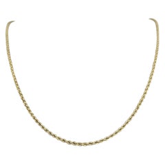 14 Karat Yellow Gold Solid Rope Chain Necklace