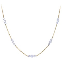 Vintage David Webb Necklace 18k Gold Diamond Chain Estate Jewelry