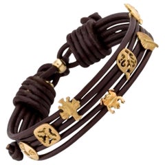 H. Stern 18k Gold Leather Wrap Bracelet Purangaw Collection
