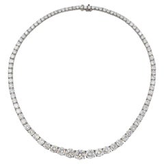 Retro Tiffany & Co Platinum and Diamond Riviera Necklace