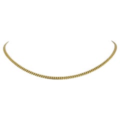 14 Karat Yellow Gold Solid Ladies Curb Link Chain Necklace Italy