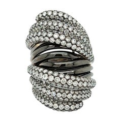 Bold 4.22 Carat Diamond and 18k Stacked Ring