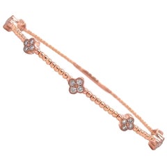 Diamond and Rose Gold Clover Bracelet