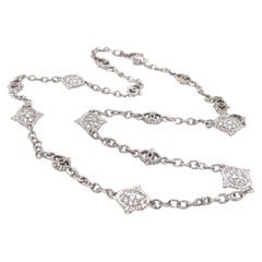 Judith Ripka Pave Diamond Station 18k White Gold Necklace