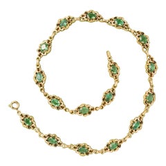 Gold and Green Tourmaline Necklace
