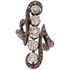 Edwardian Old Mine Cut Diamond Gold Engagement Ring