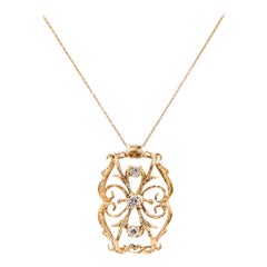 Pendant Napoleon III Set with Diamonds in Yellow Gold 750 Thousandths '18 Carat'