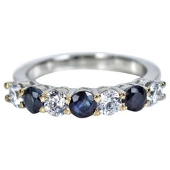 Half Eternity Ring with Natural Blue Sapphires