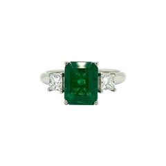 Used Emerald and Diamond Ring