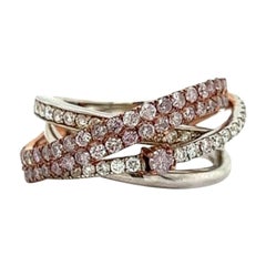 Diamond and 18K Gold Crossover Ring