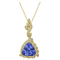 10 Carat Tanzanite and Diamond Pendant