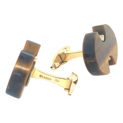 Tiger Eye Yellow Gold Cufflinks