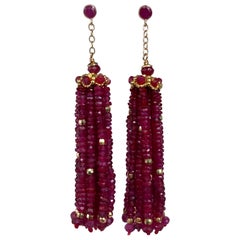 Marina J. Solid 14k Yellow Gold and Faceted Ruby Earrings