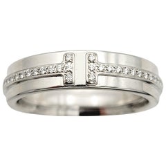 Tiffany & Co. Tiffany T Collection Narrow Diamond Ring in 18 Karat White Gold