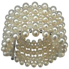 Multi Strand Intricately Woven Pearl Bracelet 5