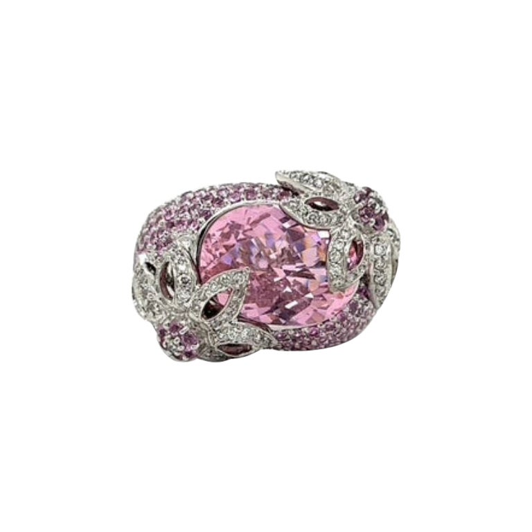 Pink Tourmaline and Diamond Estate Ring