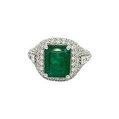 2.95 Carat Emerald and 1.74 CTW Diamond Ring